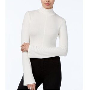 MOVING SALE Guess White Brooke Bell Sleeve Turtleneck Crop Top